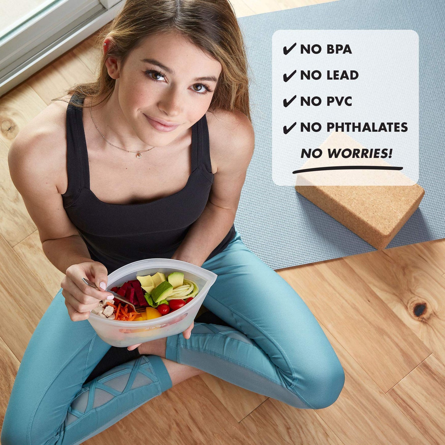 Zip Top Reusable Food Storage Bag: Platinum Silicone Sandwich Bag