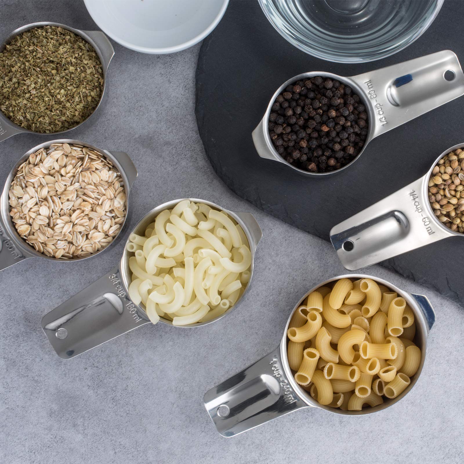 ALLWIN - HOUSEWARE: 13 - piece Measuring Cups and Spoons Set, 18/8 Stainless Steel, with Ring Connector - The Tribalist