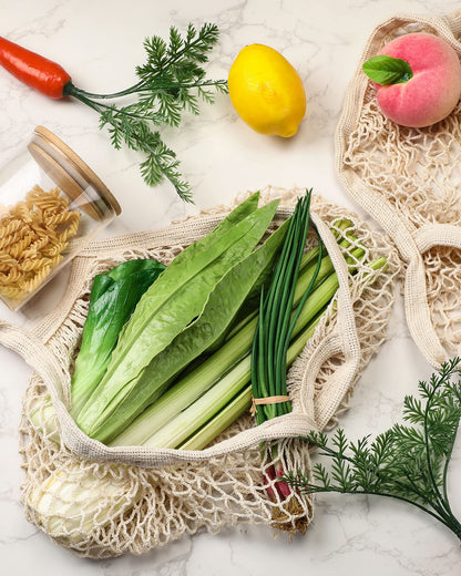 Eccliy 12-Piece Reusable Cotton Mesh Grocery and Produce Bags
