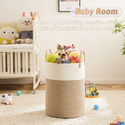 Artfeel 60L Handwoven Natural Cotton Rope Laundry Hamper