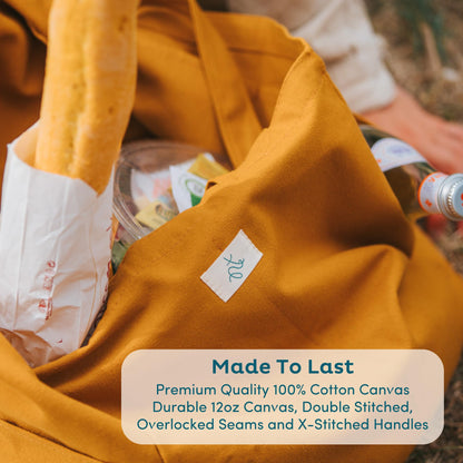 Nook Theory 3-Pack Reusable Cotton Canvas Grocery Bags (12 oz)