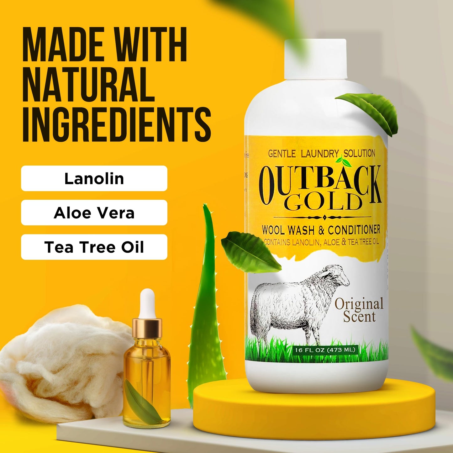 Outback Gold Unscented Plant-Based Wool & Cashmere Wash