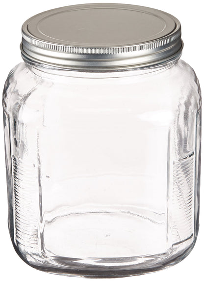 Anchor Hocking 2-Quart Glass Cracker Jars with Aluminum Lids (Set of 4)
