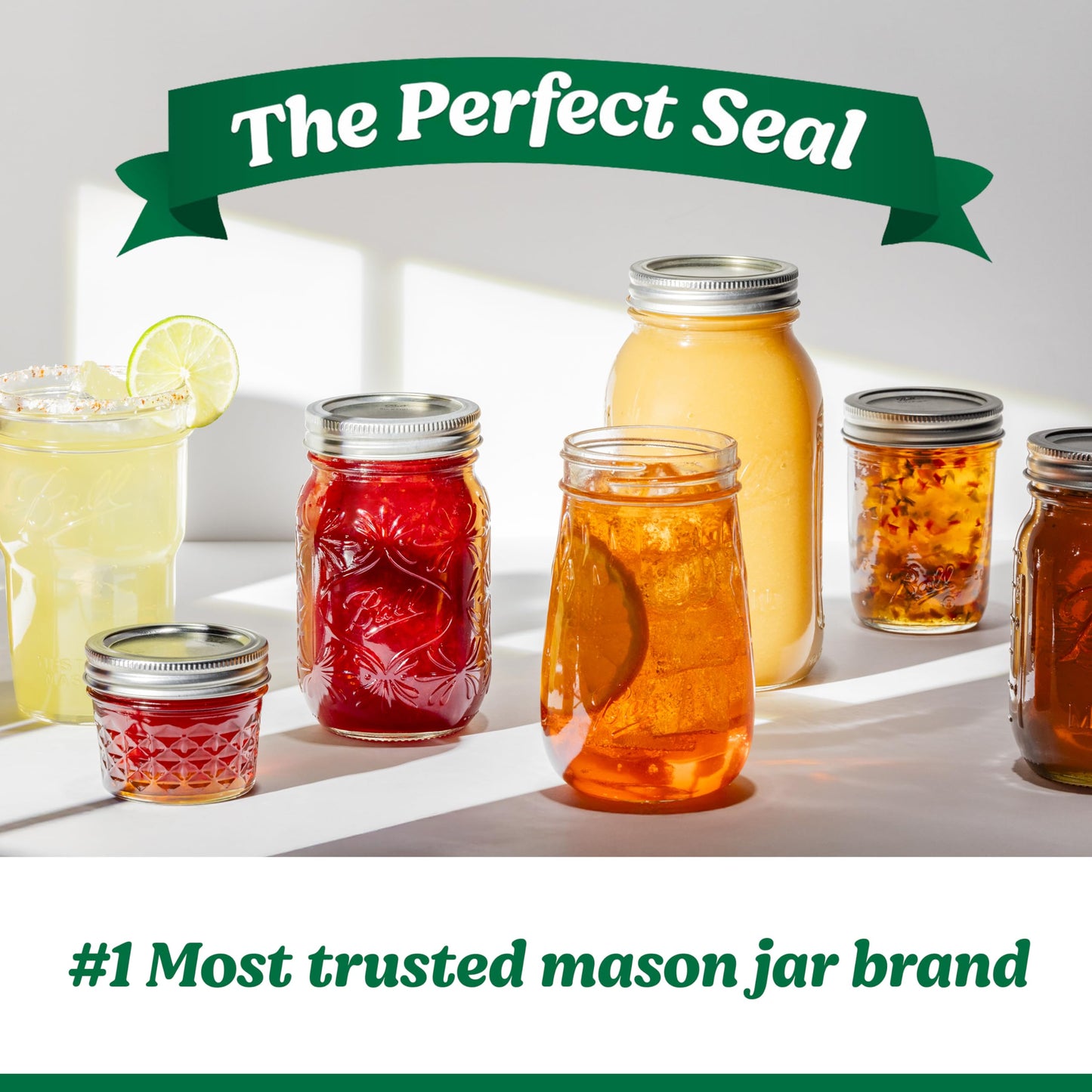 Quilted Glass Jelly Jars, 8 oz, BPA-Free, 12-Count - Ball