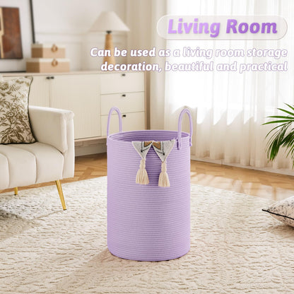 Artfeel 60L Handwoven Natural Cotton Rope Laundry Hamper