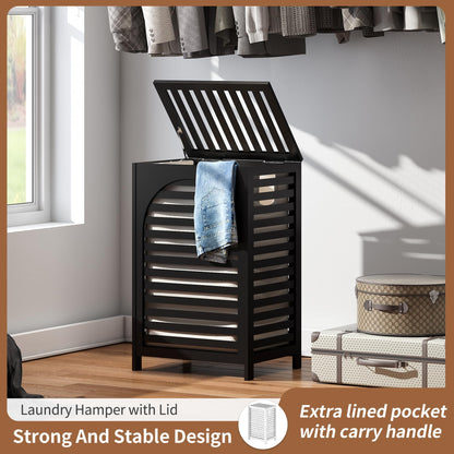 FILWH 85L Sustainable Bamboo Laundry Hamper with Flip Lid
