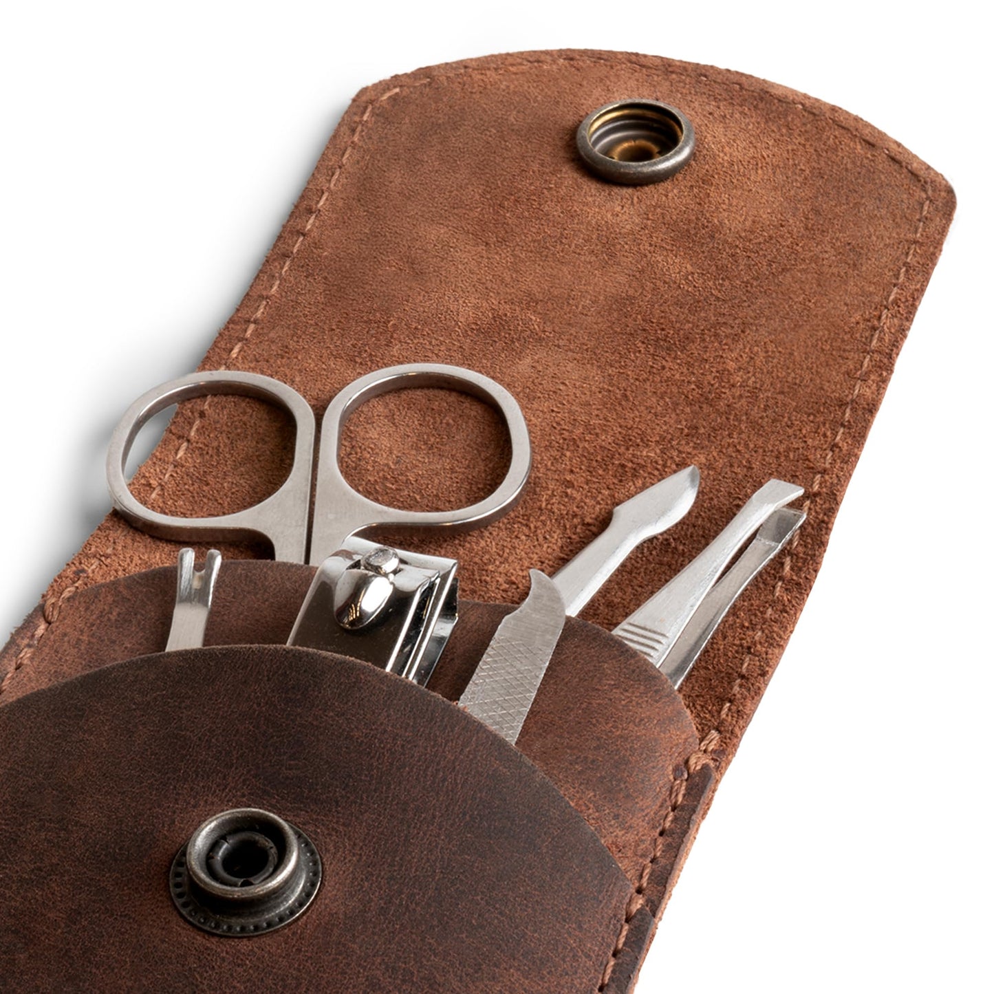 Hide & Drink Full-Grain Leather Double Nail Clipper Case: Handmade