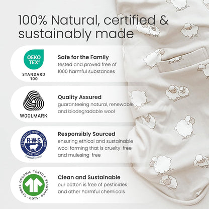 Woolino 4 Season Sleep Sack: Ultimate Merino Wool & Organic Cotton