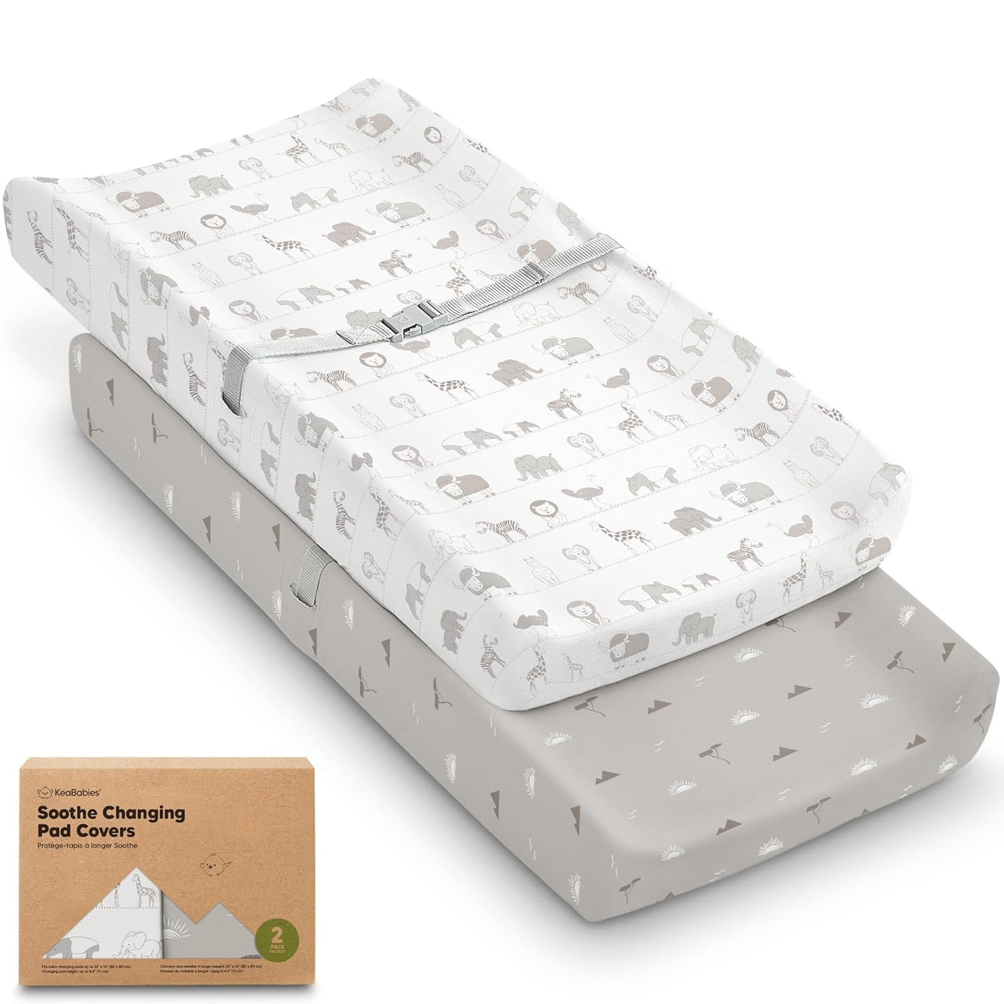 Soothe 100% GOTS-Certified Organic Cotton Changing Pad Covers (2-Pack)