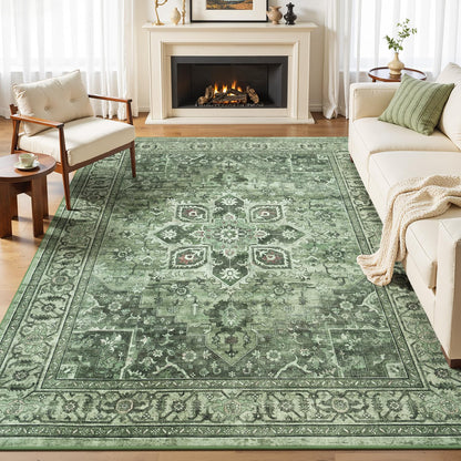 Vibrug Coastal Medallion OEKO-TEX Certified Washable Area Rug