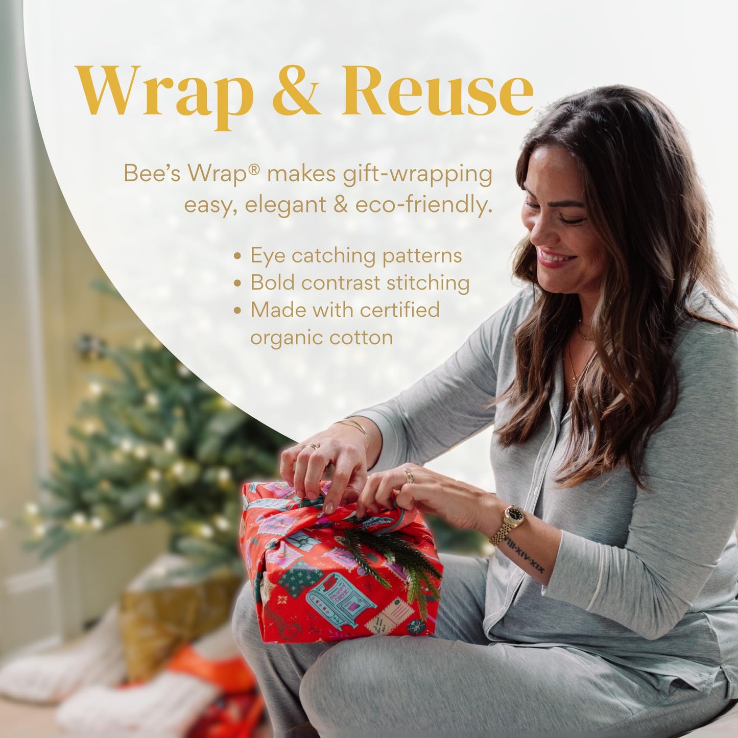 The Zero-Waste Gift Solution: Bee's Wrap Organic Cotton Fabric Wrap Set for Elegant, Reusable Holidays