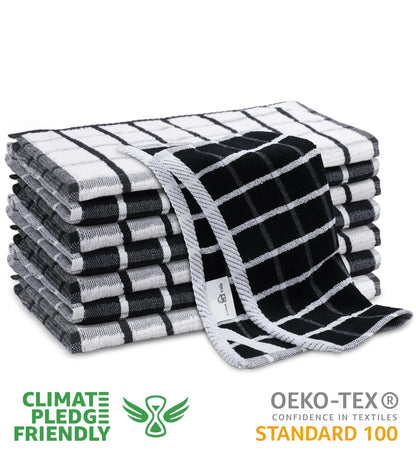 Urban Villa Cotton Kitchen Towels | TRUE Shift Eco Towels (20″×30″, Striped, Mitered)