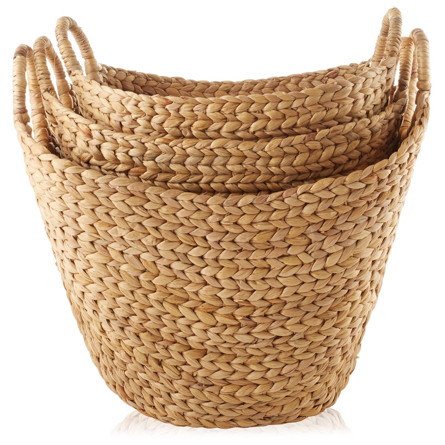 Casafield Set of 3 Sustainable Woven Water Hyacinth Boat Baskets