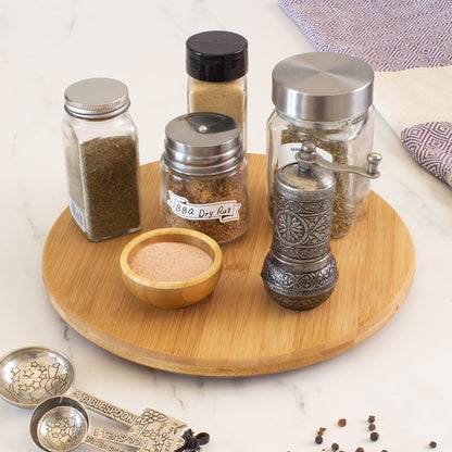 TB Home Acacia Wood Lazy Susan Kitchen Turntable Organizer