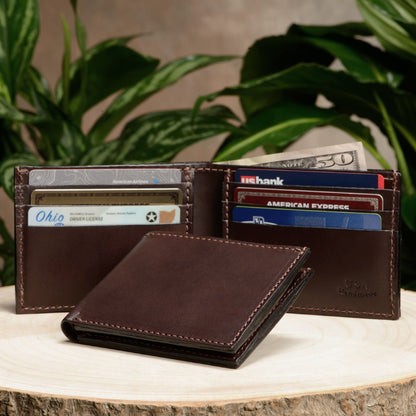 Premium Full-Grain Bridle Leather Bifold Wallet | TRUE Shift Crafted in USA