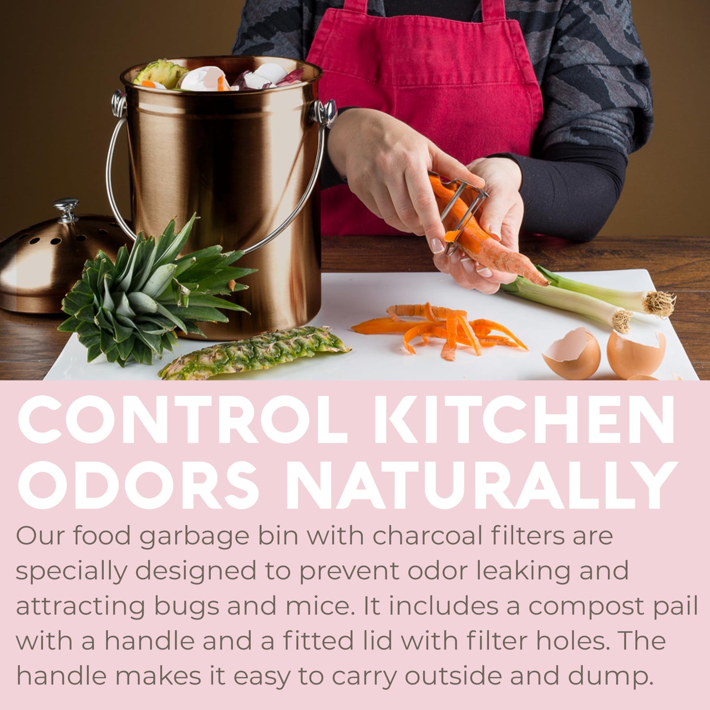 Odorless Indoor Composting: EPICA One-Piece Molded Stainless Bin