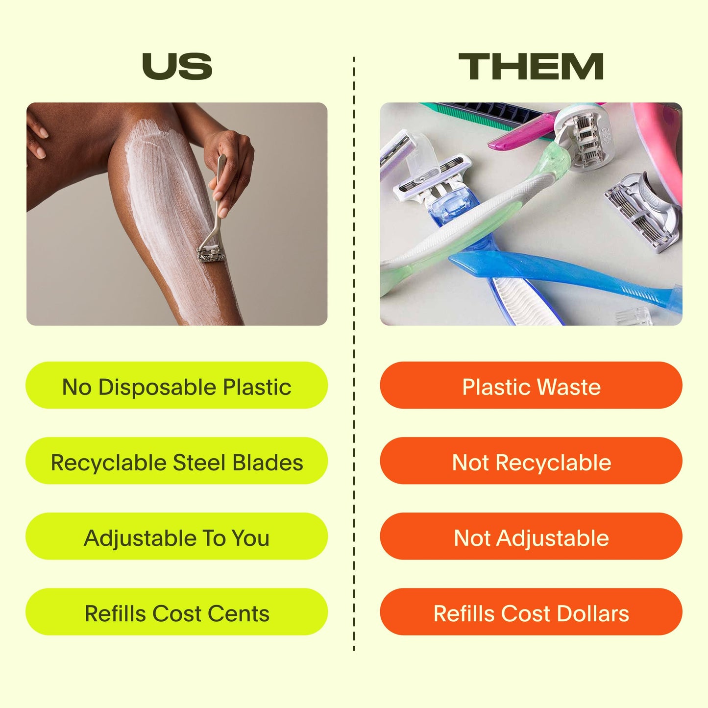 Leaf Shave All-Metal Safety Razor with Flexible Pivoting Head, Plastic-Free Triple-Blade Razor