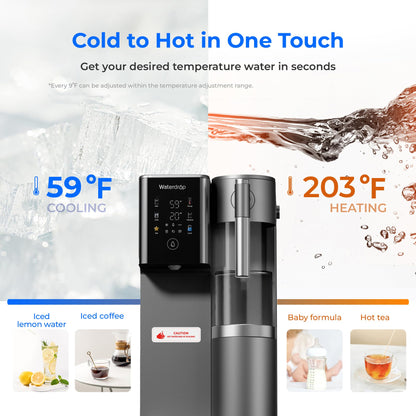 Waterdrop WD-A2 Countertop Reverse Osmosis System: Instant Hot and Cold, No Plumbing