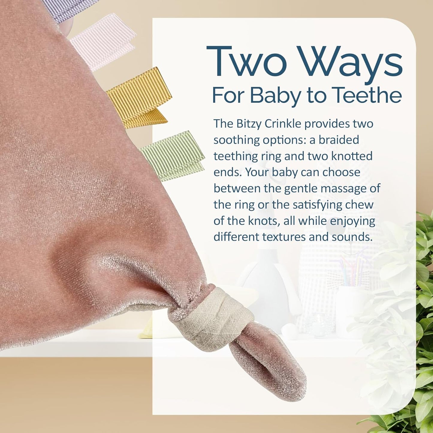 Itzy Ritzy Bitzy Crinkle Sensory Toy: Natural Cotton Bunny