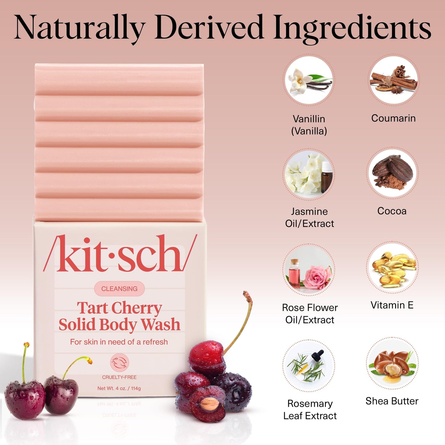 Plastic-Free Sugar Body Scrub Bar, Vegan & Leaping Bunny – Kitsch