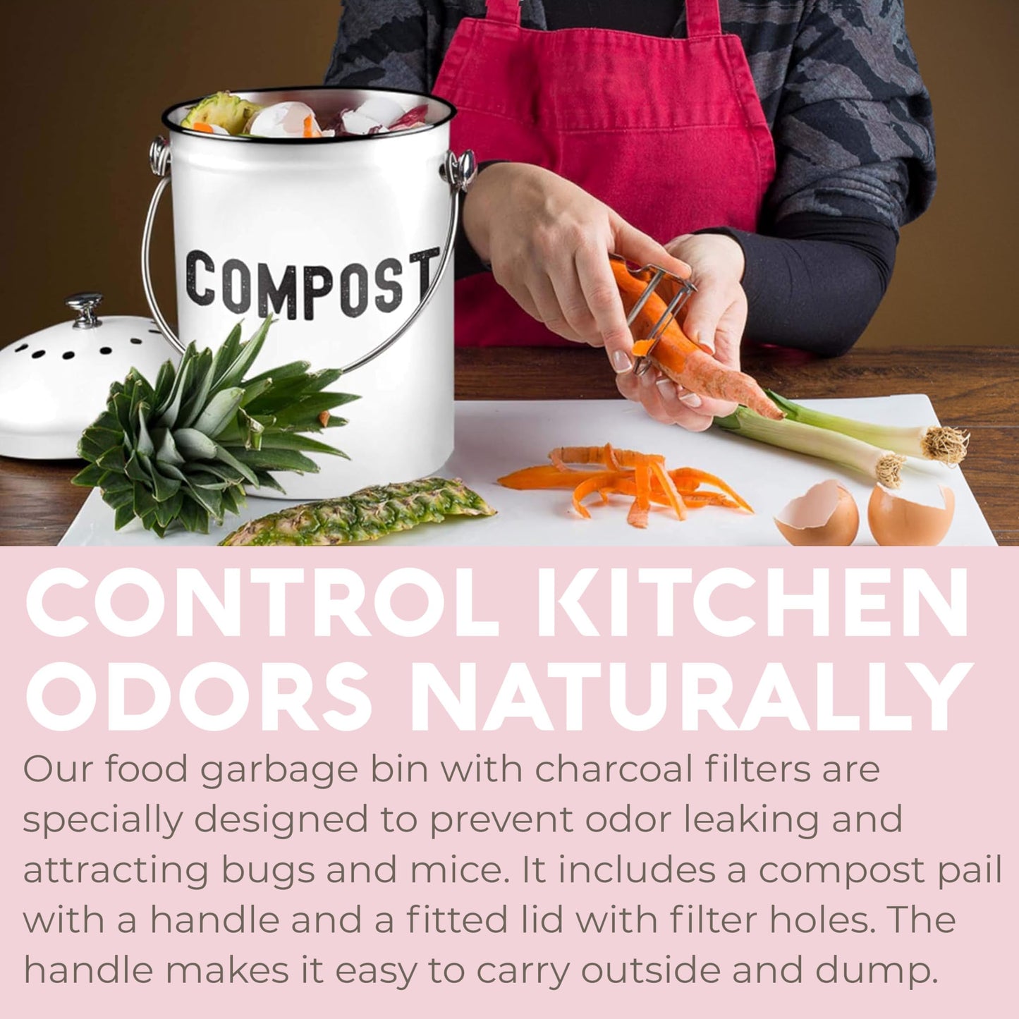 Odorless Indoor Composting: EPICA One-Piece Molded Stainless Bin