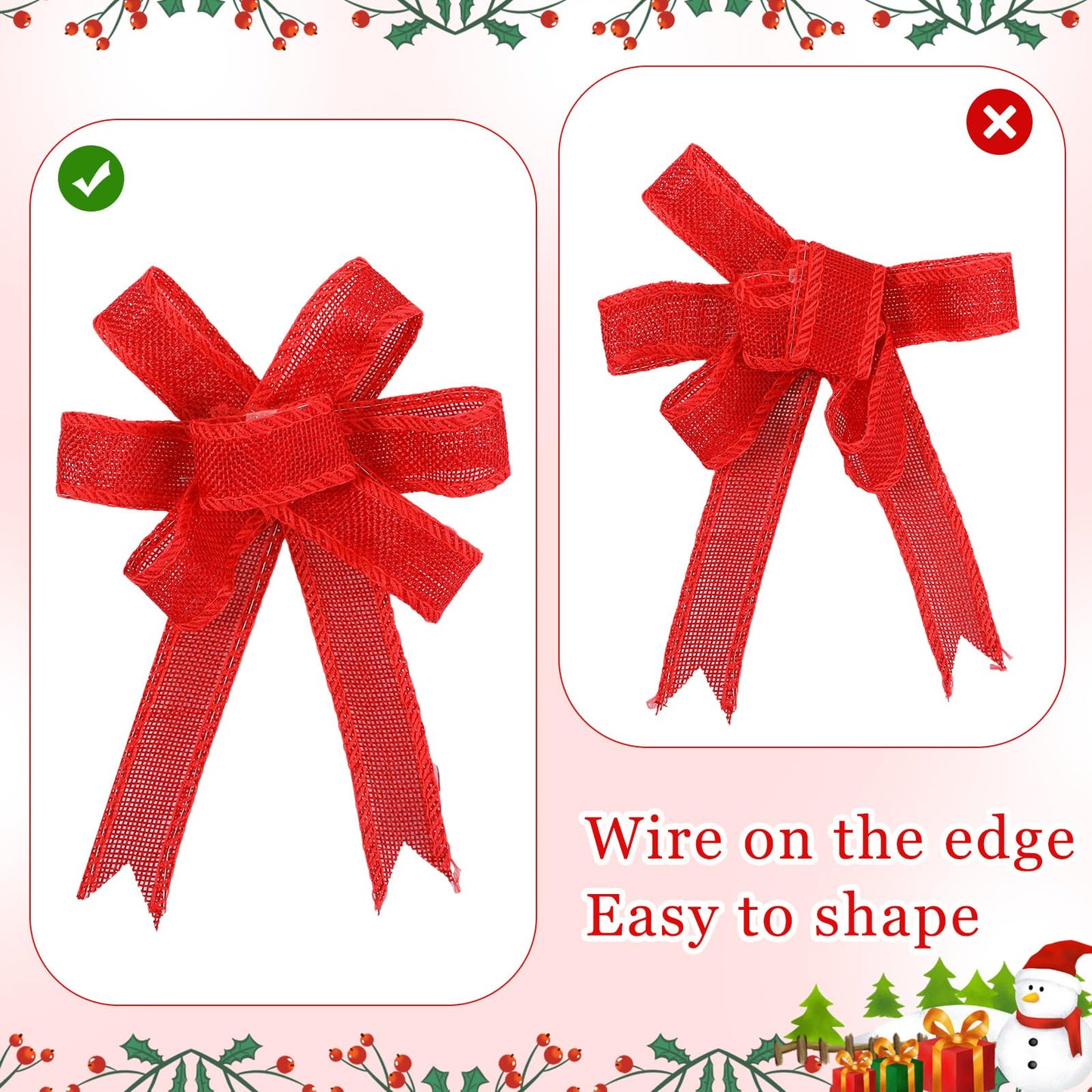 Extended 12-Yard Burlap Ribbon: Natural Wired Edge for Permanent, Handmade Bows & Garlands