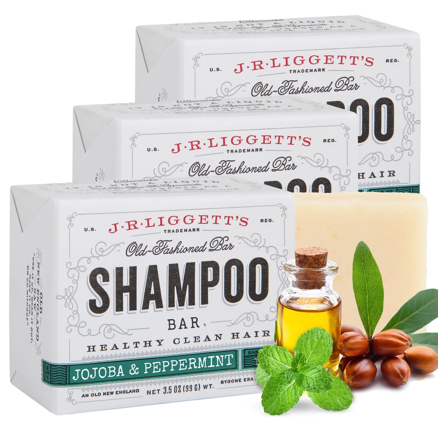 J·R·LIGGETT'S All-Natural Shampoo Bar: Tea Tree, Jojoba & Peppermint