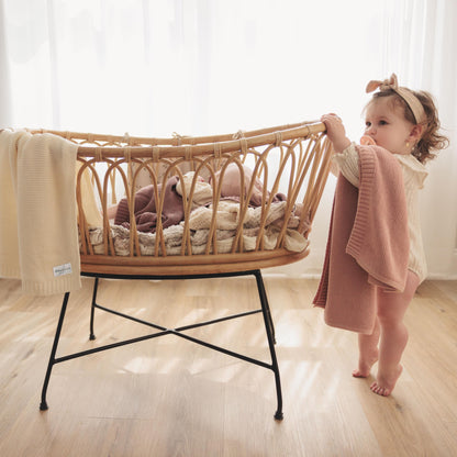 Bleu La La Heritage Knit Blanket: 100% Organic Cotton Luxury