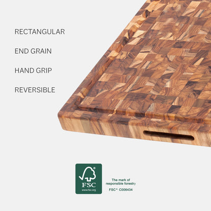 Teakhaus Butcher Block - Extra Large End-Grain Teak Cutting Board