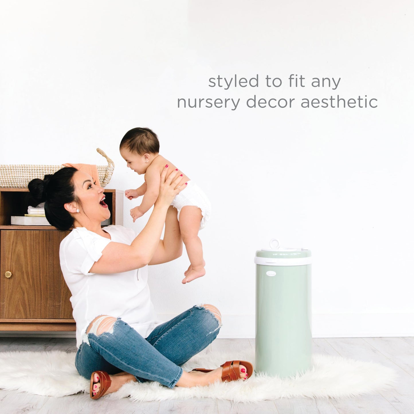 Ubbi Steel Diaper Pail: Powder-Coated Odor-Locking Bin