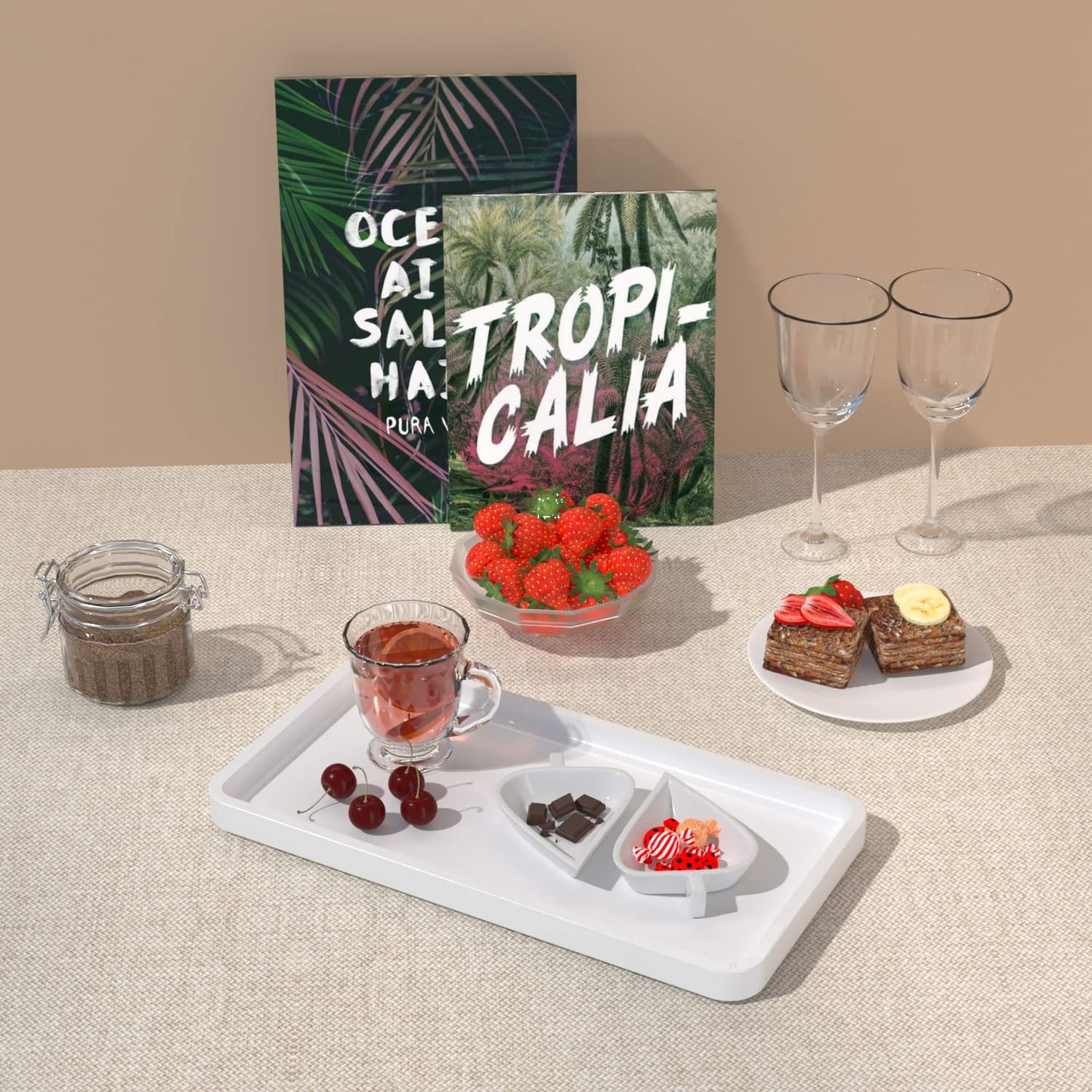 Sustainable Bamboo Bathroom Vanity Tray: Sleek Countertop Organizer