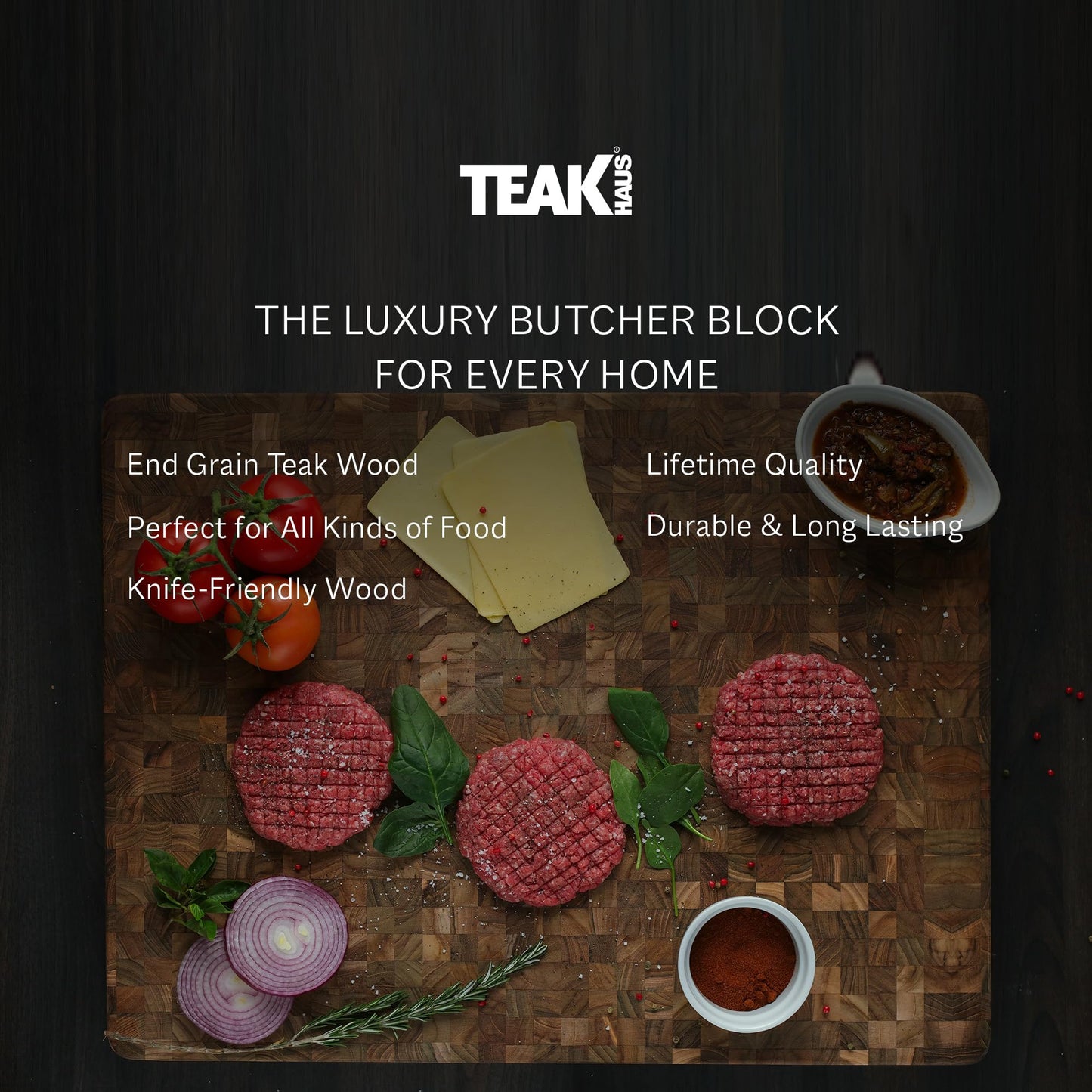 Teakhaus Butcher Block - Extra Large End-Grain Teak Cutting Board