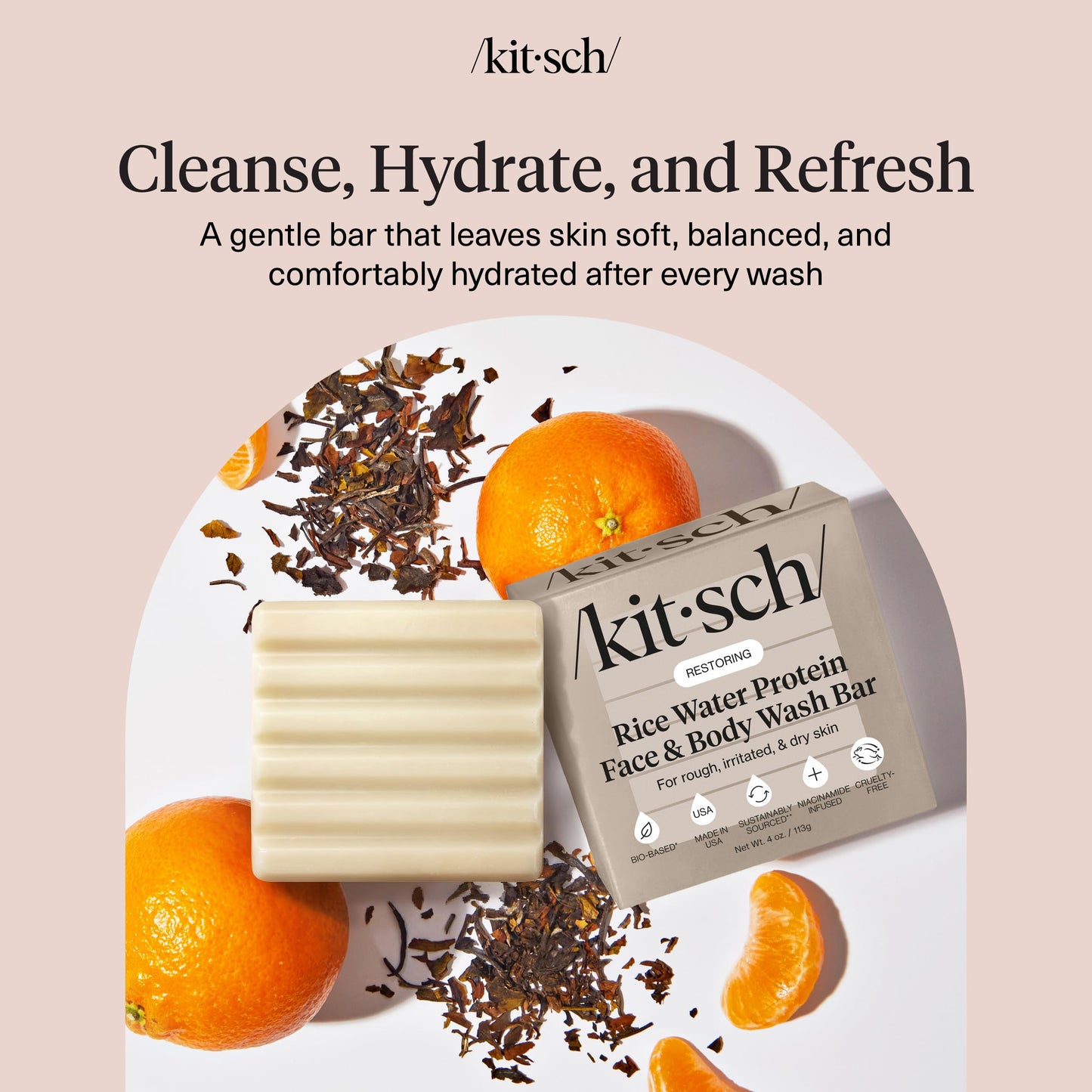 Plastic-Free Sugar Body Scrub Bar, Vegan & Leaping Bunny – Kitsch