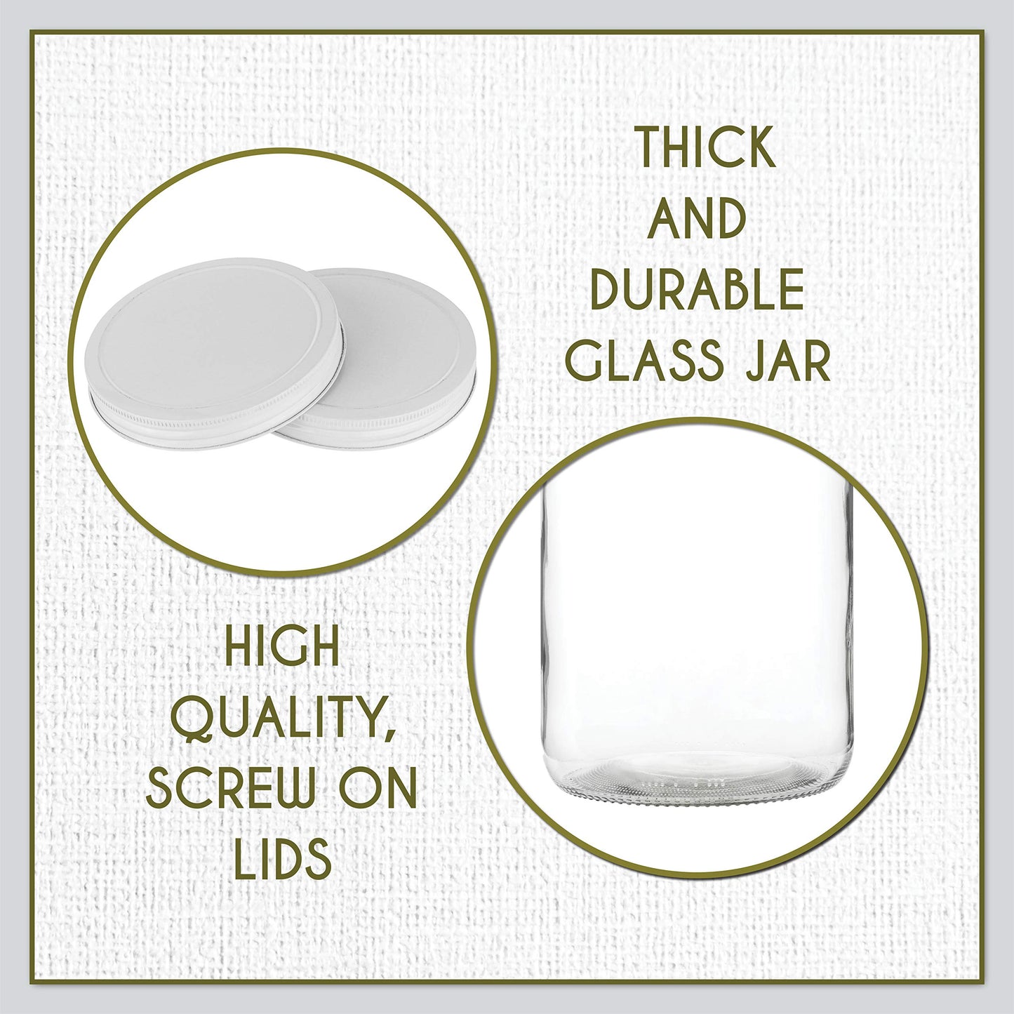 Kitchentoolz 1-Gallon Glass Mason Jars with Airtight Metal Lids (2-Pack)