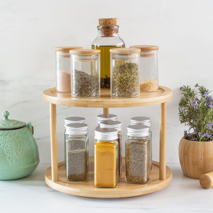TB Home Acacia Wood Lazy Susan Kitchen Turntable Organizer