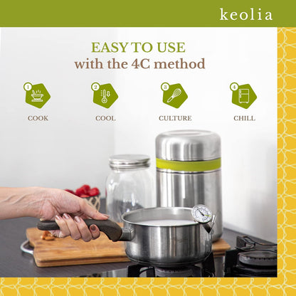 Keolia Yogurt Maker Kit | TRUE Shift Glass & Stainless Toxin‑Free Culturing