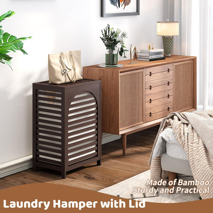 FILWH 85L Sustainable Bamboo Laundry Hamper with Flip Lid