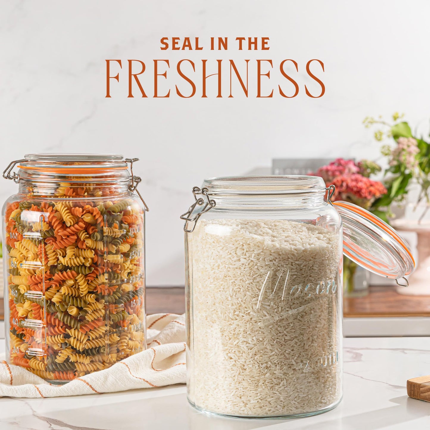 Kitchentoolz 1 Gallon Glass Mason Jar with Glass Lid
