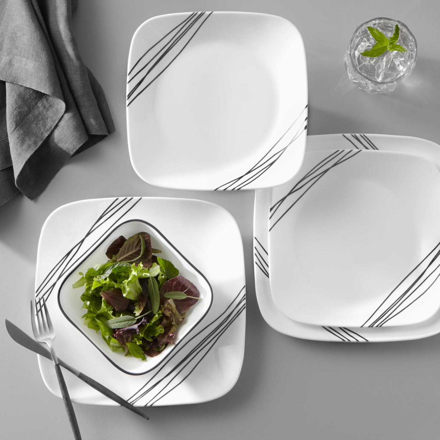 Corelle Vitrelle 18-Piece Dinnerware Set: Triple Layer Glass Service for 6