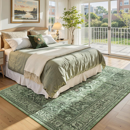Vibrug Coastal Medallion OEKO-TEX Certified Washable Area Rug