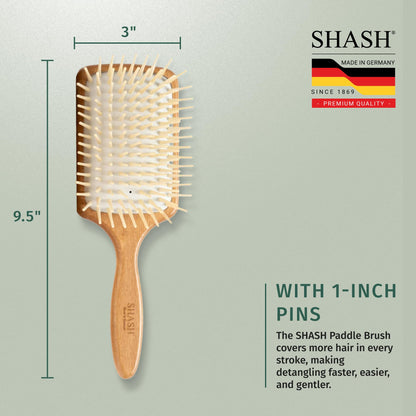 SHASH Made in Germany Wooden Paddle Brush: Eco-Sourced Wood