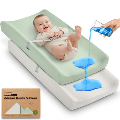 Soothe 100% GOTS-Certified Organic Cotton Changing Pad Covers (2-Pack)