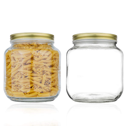 Kitchentoolz 64 oz Glass Mason Jars with Airtight Metal Lids (6 Pack)