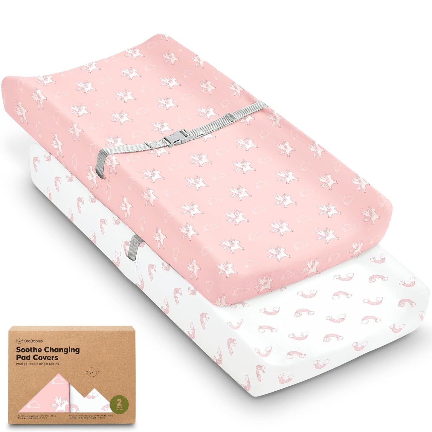 Soothe 100% GOTS-Certified Organic Cotton Changing Pad Covers (2-Pack)