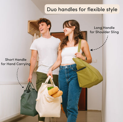 Nook Theory 3-Pack Reusable Cotton Canvas Grocery Bags (12 oz)