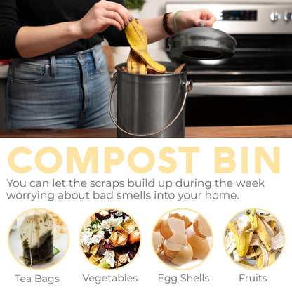 Odorless Indoor Composting: EPICA One-Piece Molded Stainless Bin
