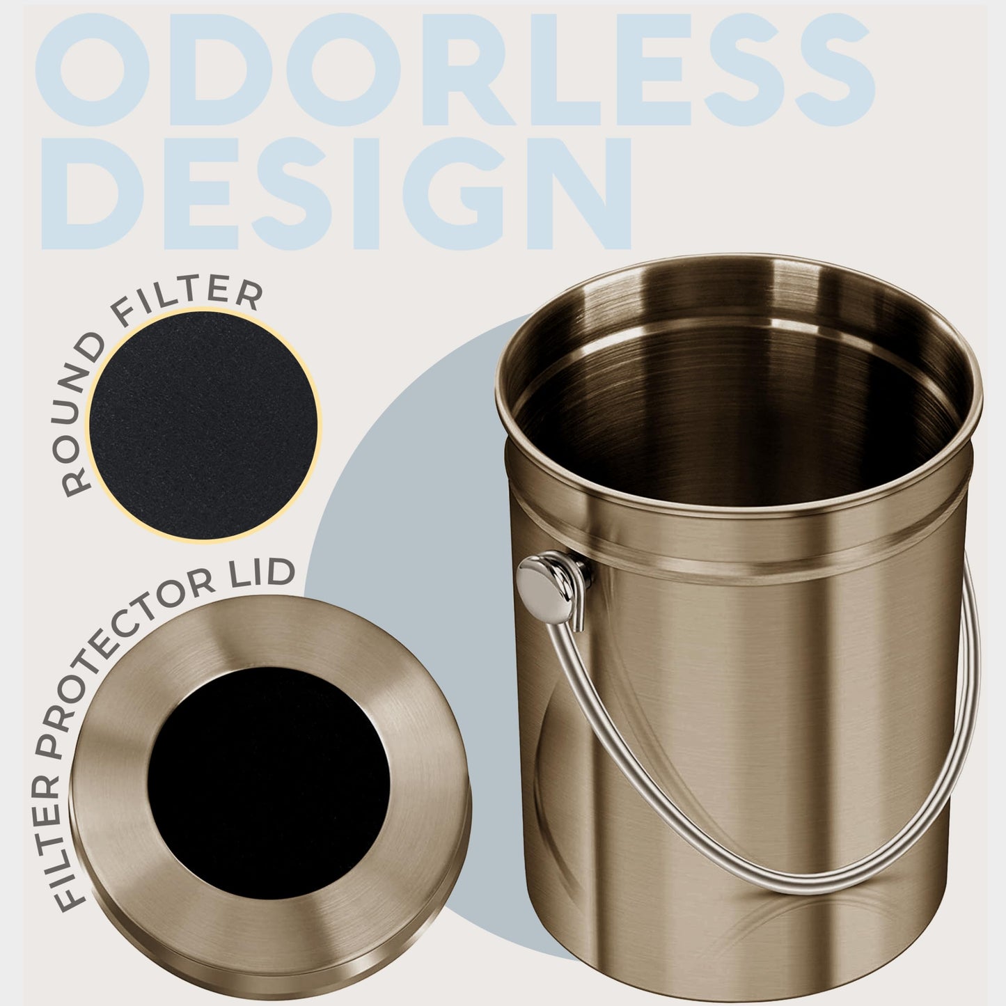 Odorless Indoor Composting: EPICA One-Piece Molded Stainless Bin
