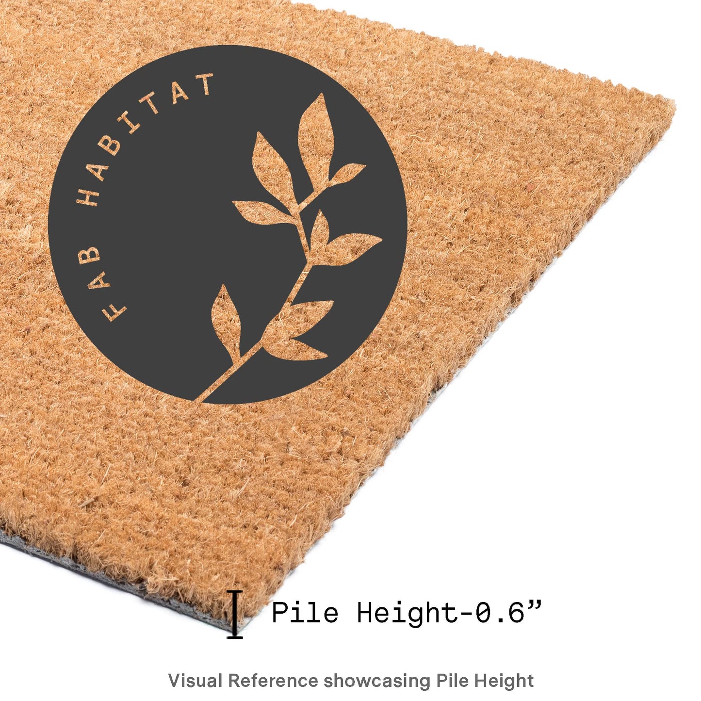 Fab Habitat Minimalist Natural Coir & Rubber Non-Slip Doormat