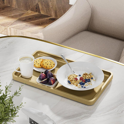 Sustainable Bamboo Bathroom Vanity Tray: Sleek Countertop Organizer