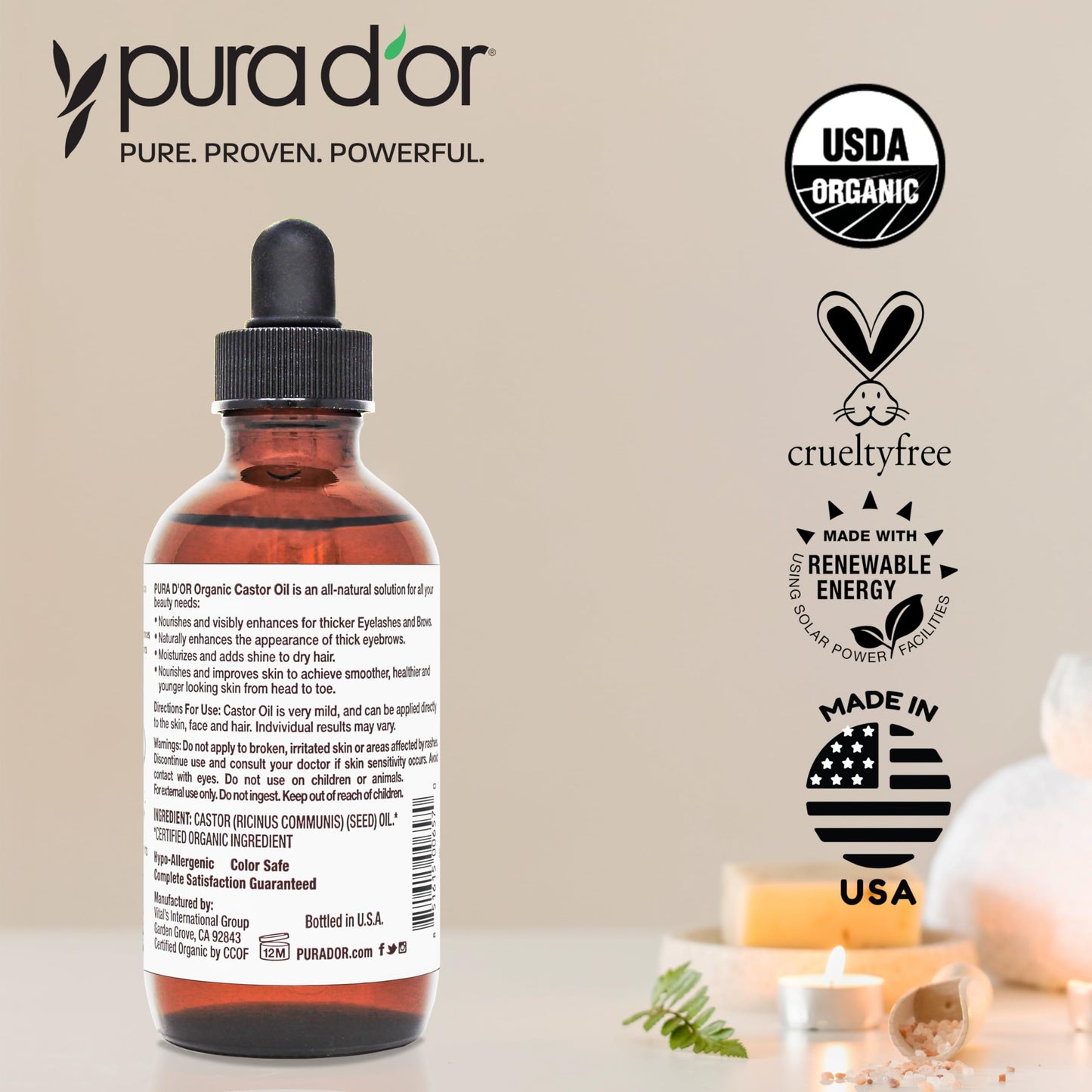 USDA Certified Organic Rosehip Seed Oil, 100% Pure Cold-Pressed – Pura D'or